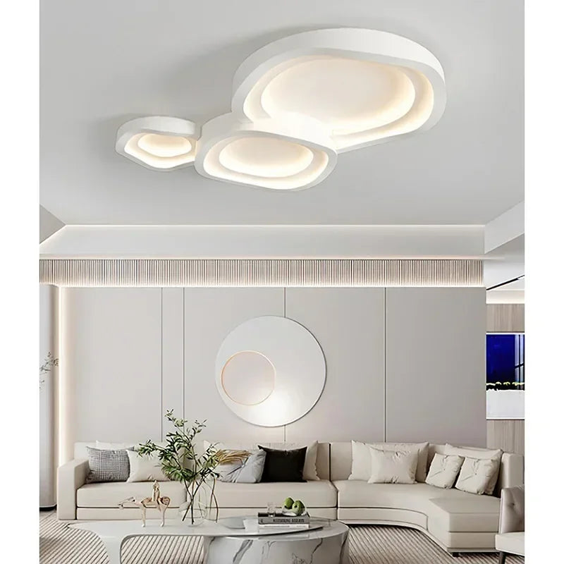 Plafonnier LED minimaliste blanc pour salon moderne – Arionde