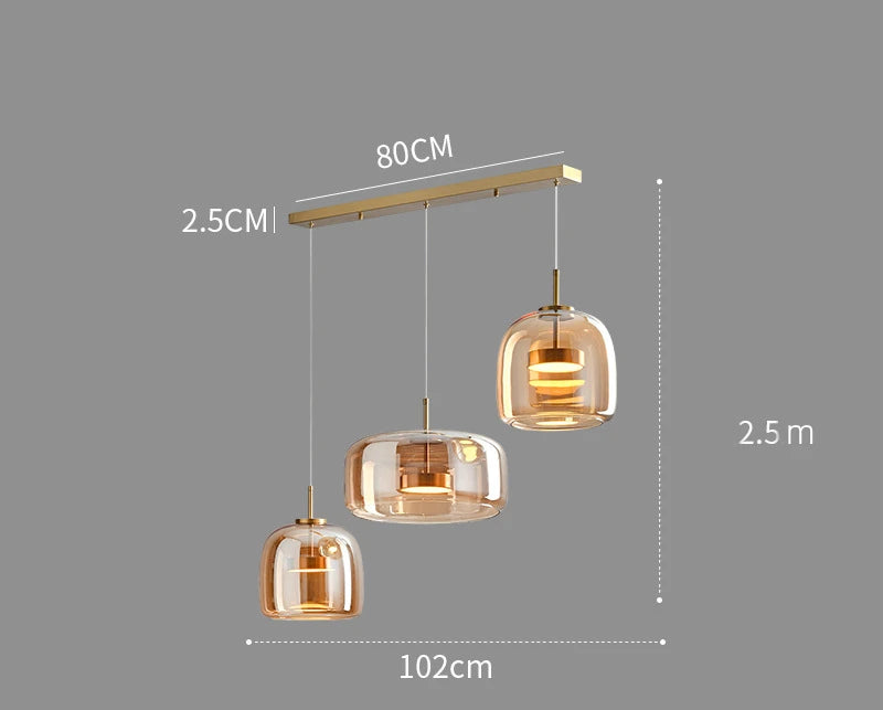 Suspension en verre minimaliste nordique pour salons et chambres – Vetroéclat