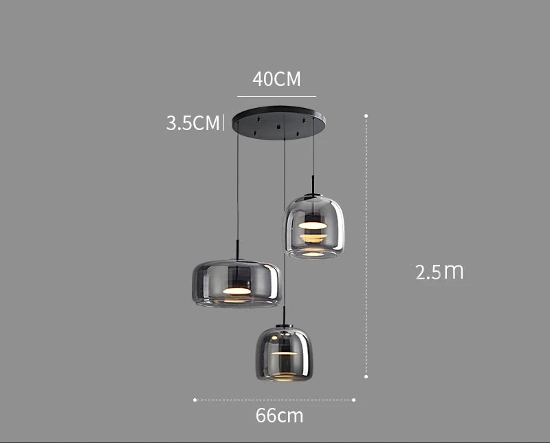 Suspension en verre minimaliste nordique pour salons et chambres – Vetroéclat