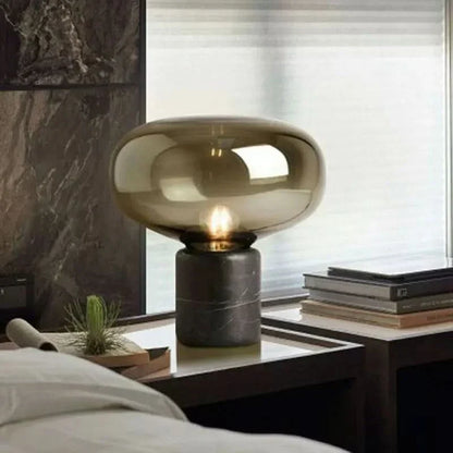 Elegant Table Lamp black marble and blown glass Luxor - view 4
