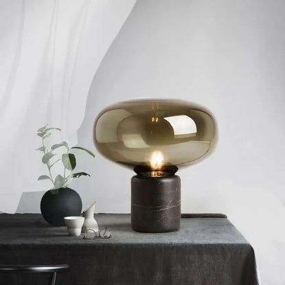 Elegant Table Lamp black marble and blown glass Luxor - view 6