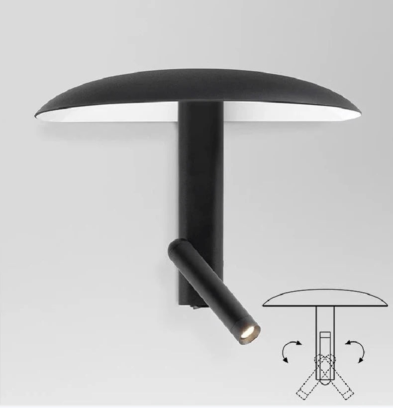 Applique murale rotative en métal noir – Zolanire