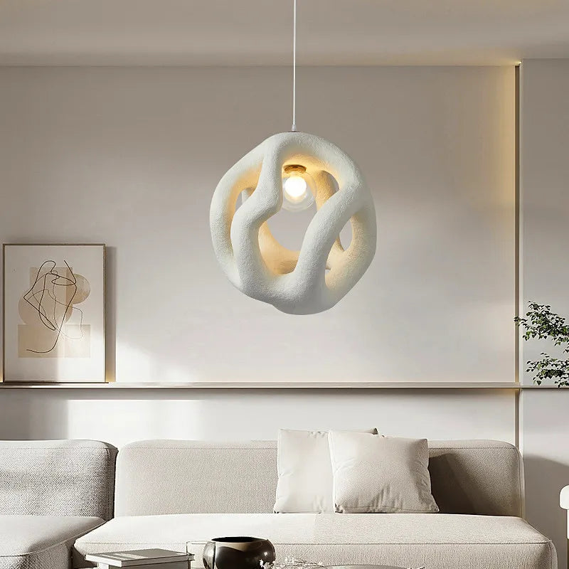  Lustre Métal Haut Polymère LED Design Moderne Blanc – Ariana