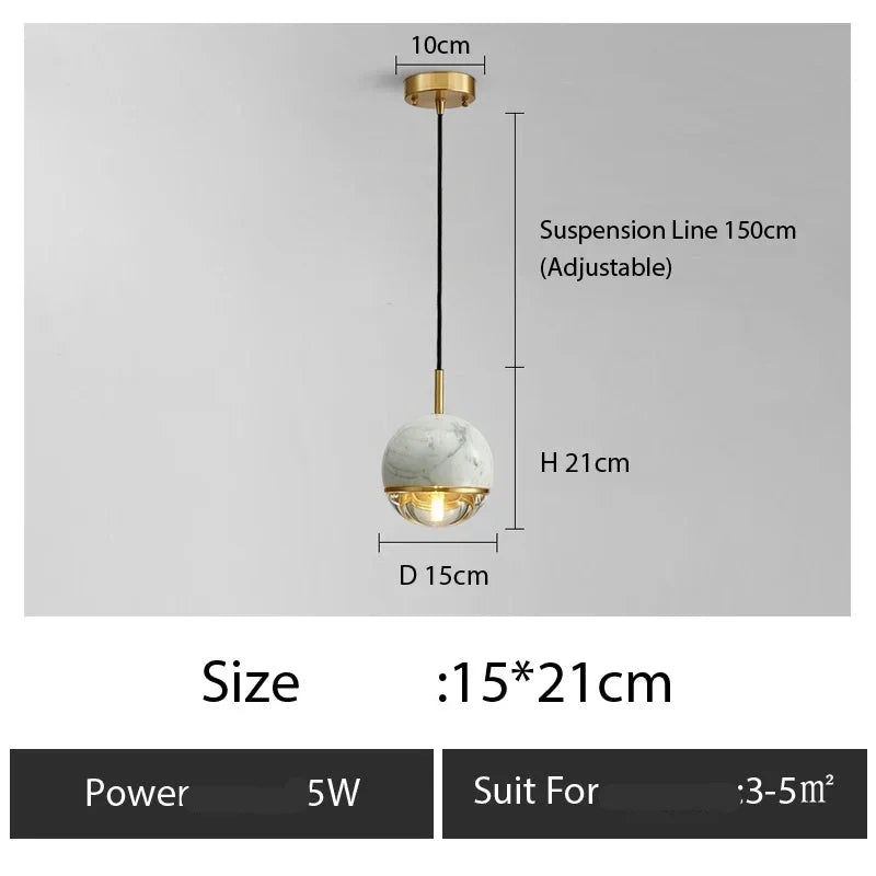 Suspension minimaliste en cuivre pour chambre – Arionelle
