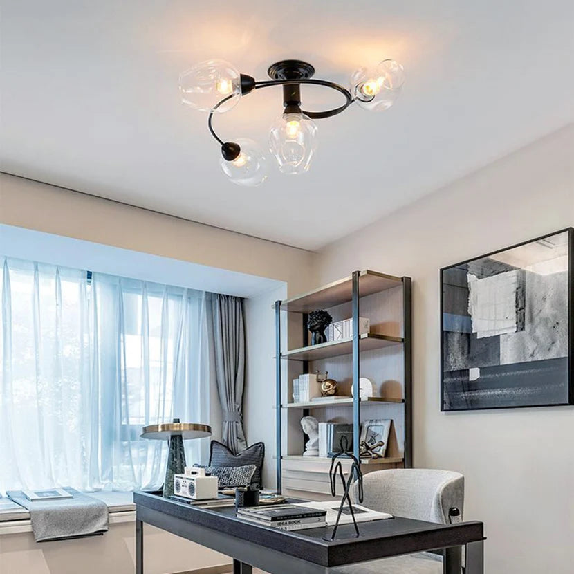 Plafonnier Moderne avec Anneaux Pivotants et LED Intégrées Translucide – Irisso