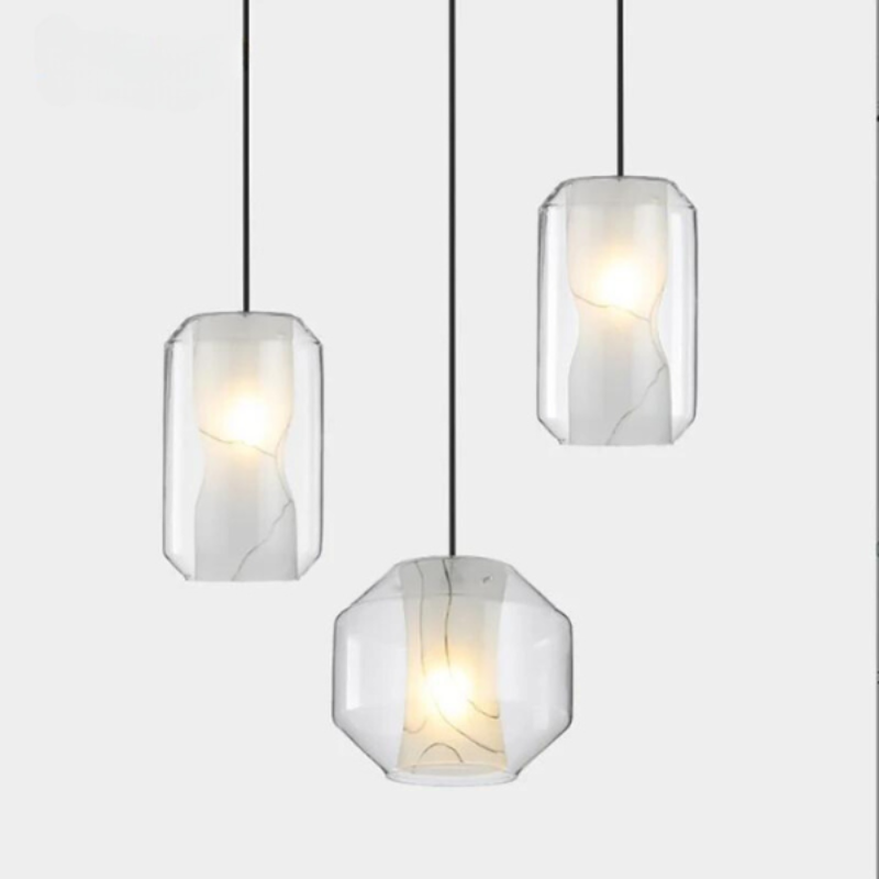 Suspension Scandinave avec Abat-jour en Verre fait Main – Nordic Verse Art