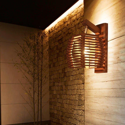 Aplique de pared en bambú y ratán Bamboise diseño natural - vista 5