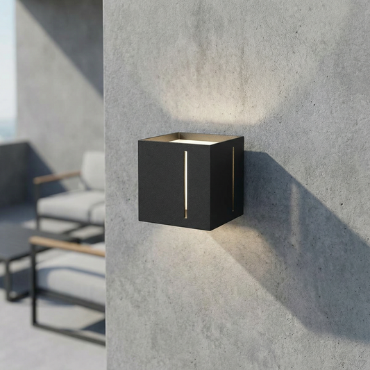 Modern black perforated wall light – Noxarys model