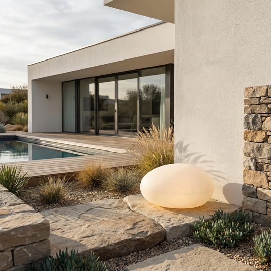 Lampe de jardin Cobbelise en pierre résistante