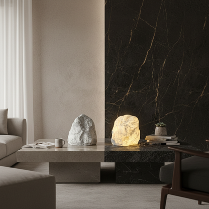 Sculptural Outdoor Floor Lamp in Artificial Stone – Aeris