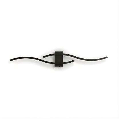 Wall sconce Wave undulating design with white acrylic diffuser and lacquered iron structure - view 1