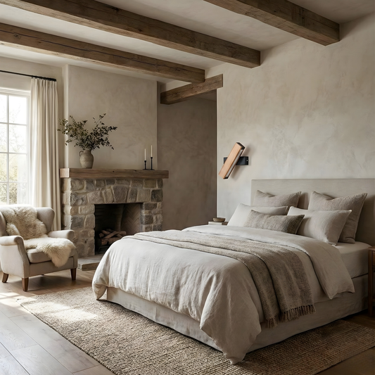 寝室用 360°回転 木製ウォールランプ – Serenalo