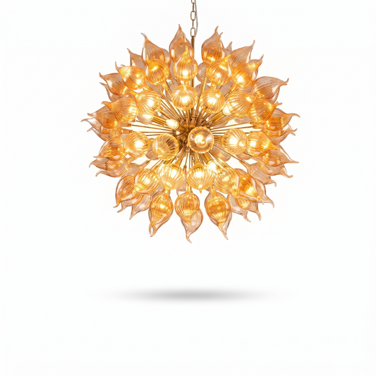 Lustre en Verre Soufflé Orange Style Sputnik – Dandelionis - Lumière