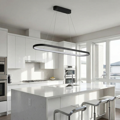 Suspension LED ovale Ondéa design contemporain éclairage uniforme - vue 4