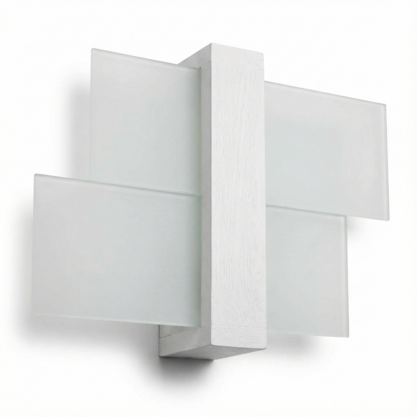 화이트 우드&유리 벽등 – Aerisca 모델