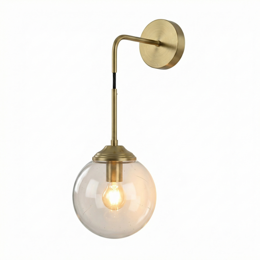 Applique murale Velix globe en verre et métal électroplaqué - vue 1 - Lumière