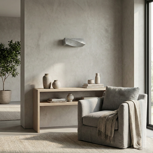 מנורת קיר מבטון אפור בעיצוב תעשייתי – דגם Caldria