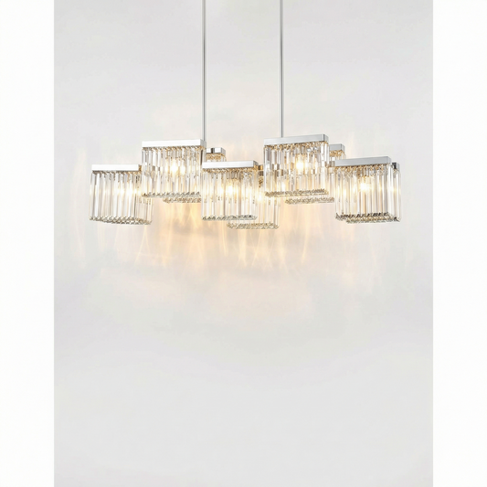Suspension Cristal Moderne E14 pour Salle à Manger – Crystarène - Lumière