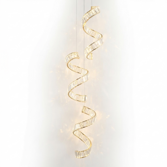 Lustre Cristal Doré pour Espaces Luxueux – Auréosial - Lumière