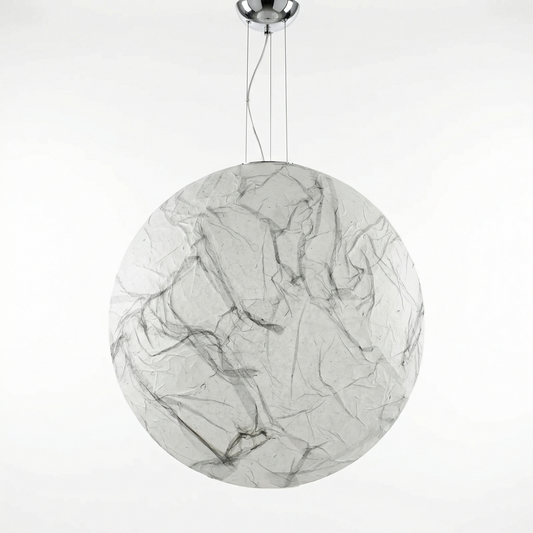 White metal LED pendant light for children's bedroom – Lunaris