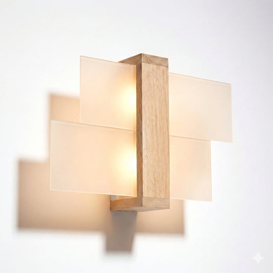 北欧風のナチュラルウッド壁付け照明 – モデル Norveas - Lumière