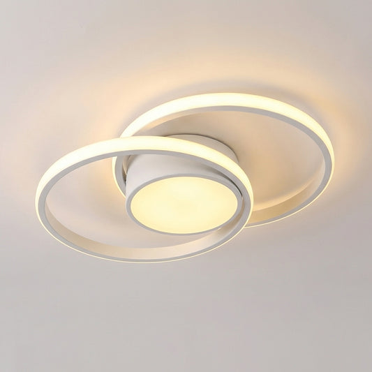 Modern LED ceiling light in white aluminum 6500K for bedroom – Caeluxi - Lumière