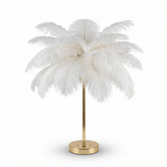 フェザー装飾 充電式デコレーションテーブルランプ – Spolverino