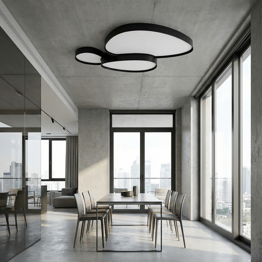 Modern black iron ceiling light for living room – Célestrium