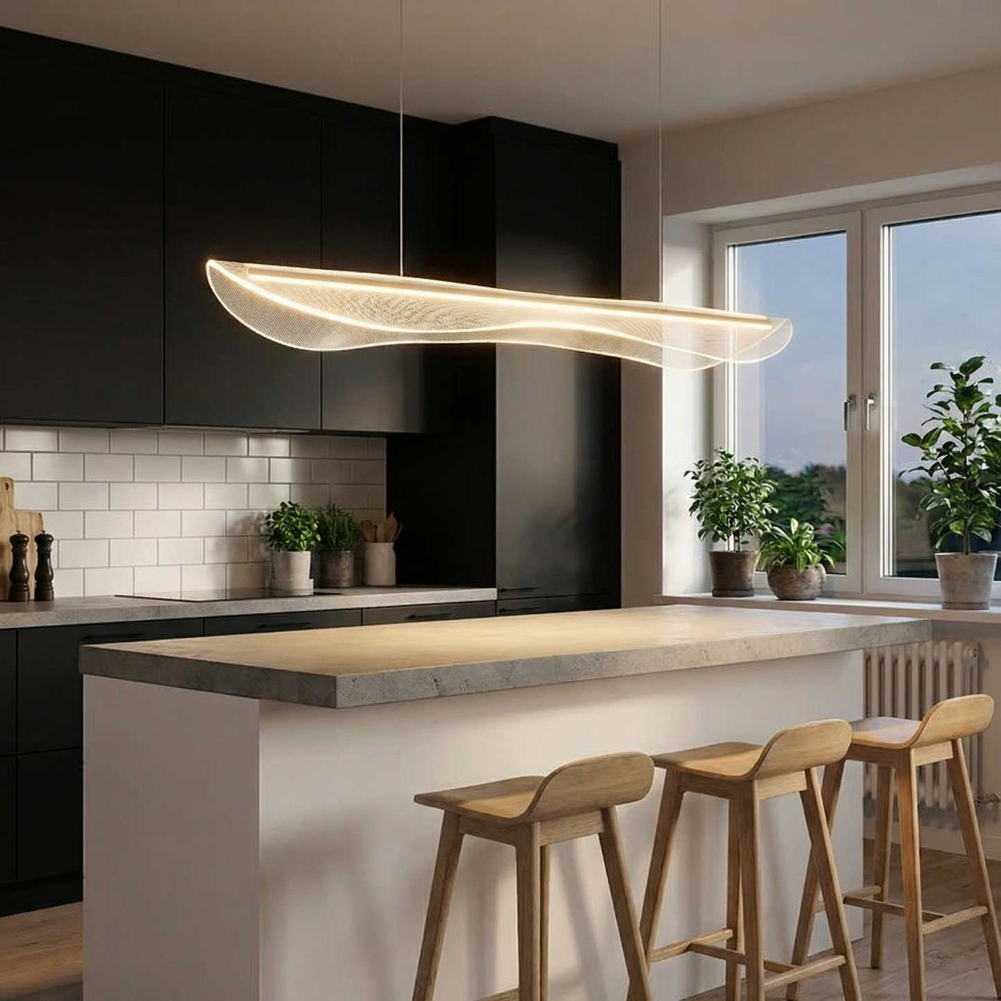 다이닝룸용 노르딕 철제 LED 펜던트 조명 – Oréade