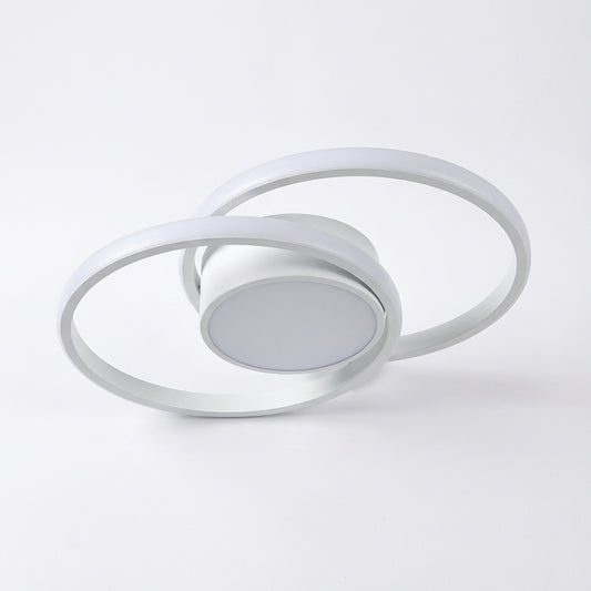 Modern LED ceiling light in white aluminum 6500K for bedroom – Caeluxi