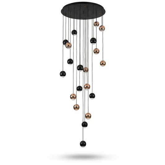 リビング用モダンなブラッシュドスチールペンダントライト – Célestaire