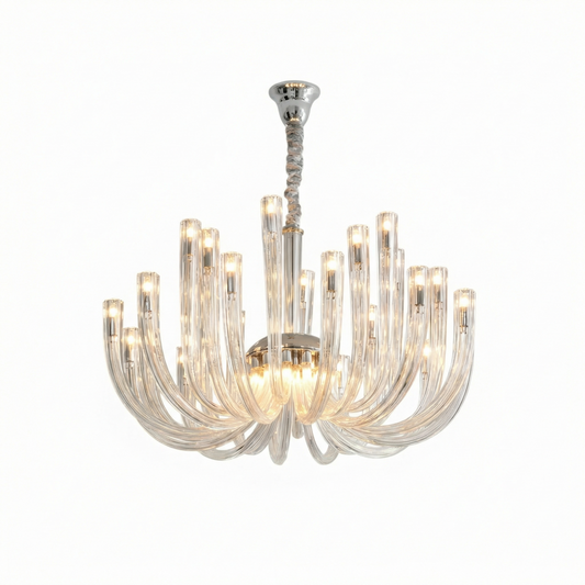 Lustre en Verre Transparent pour Salons et Chambres – Célestine - Lumière