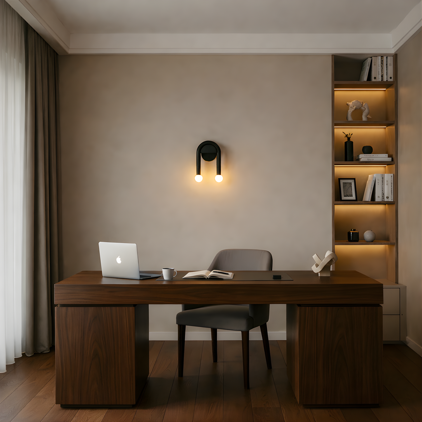 우아한 LED 벽등, 메탈 구조 – Luxeira