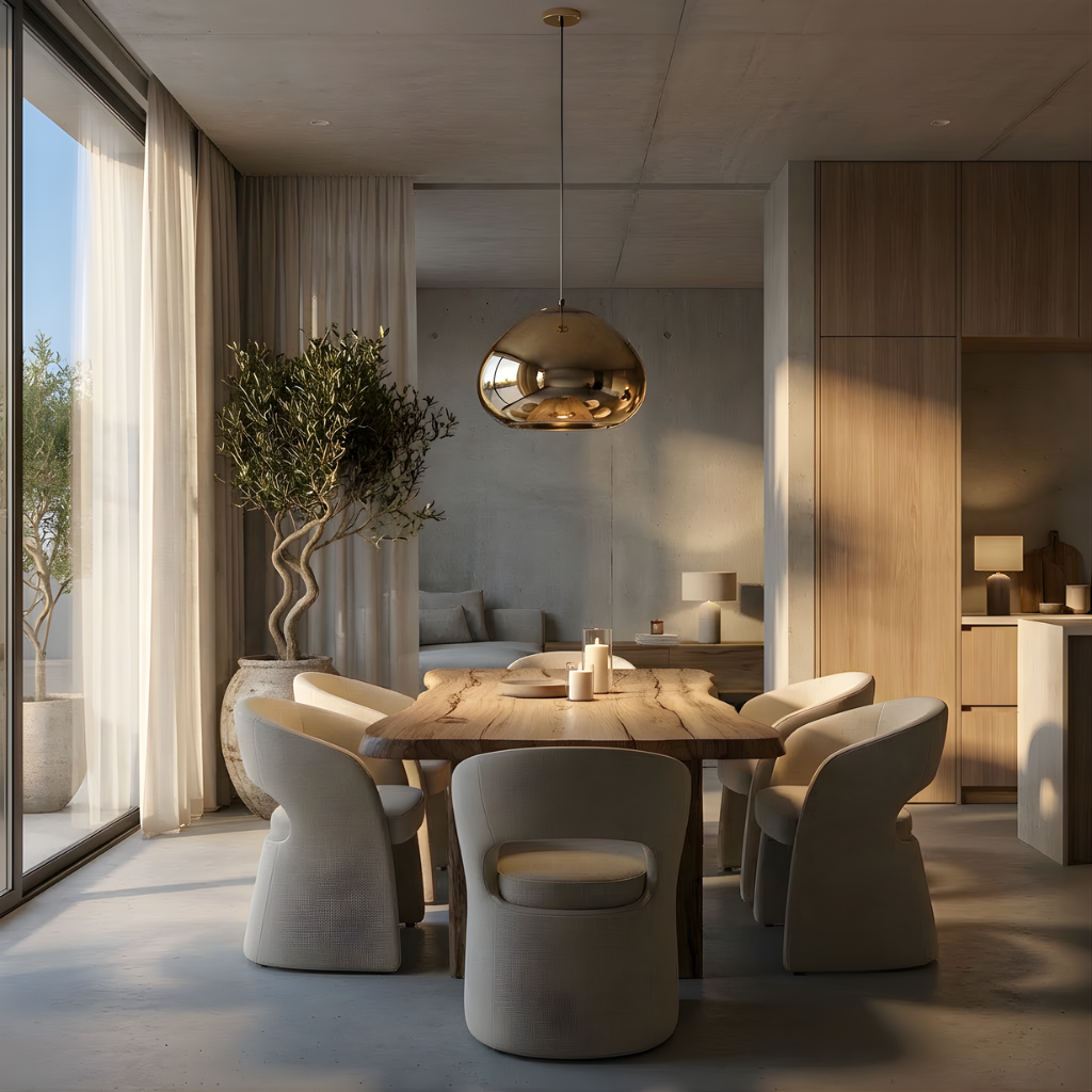 Suspension moderne dorée Aurovia avec abat-jour hémisphérique en aluminium finition miroir - vue 2