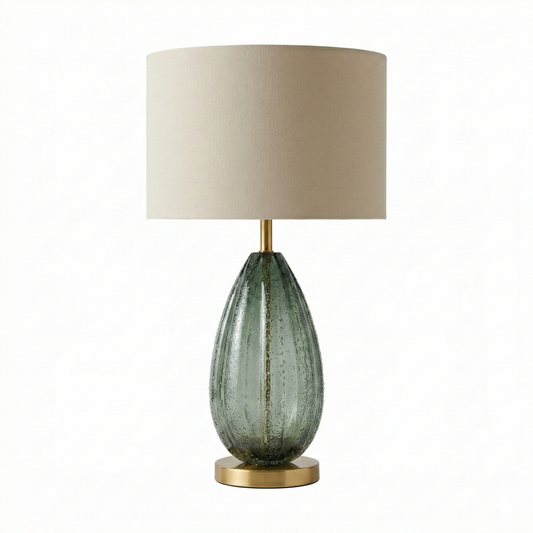 앰버 유리 & 메탈 디자인 테이블 램프 – Prisma