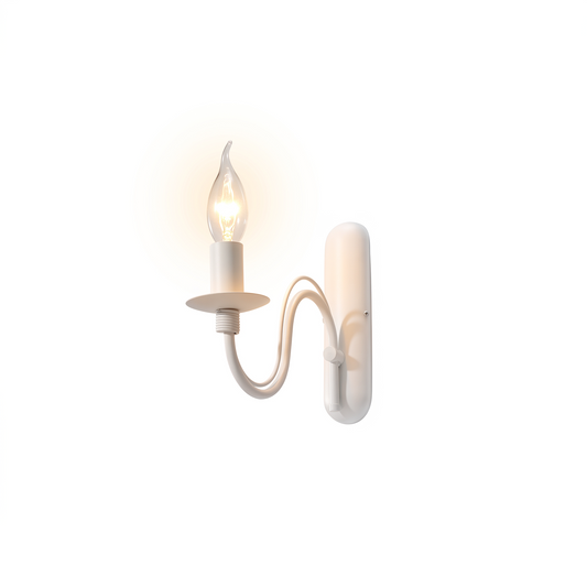Modern white steel candlestick wall sconce – Asterwyn - Lumière