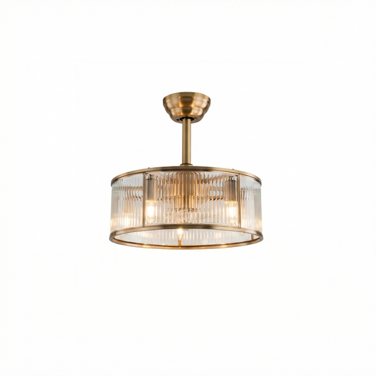 Plafonnier industriel en laiton doré pour cuisine – Artéor - Lumière