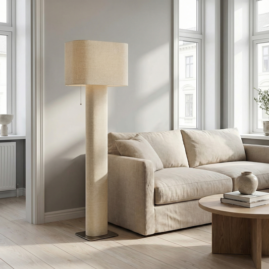 Fabric floor lamp for living room – Calytrix