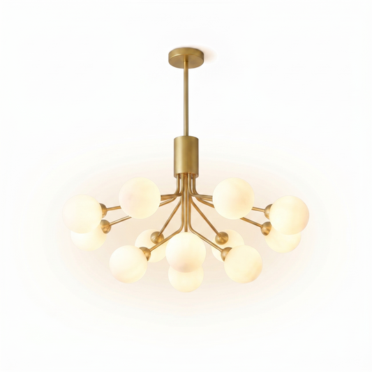 Lustre Moderno em Ferro com Vidro Fosco para Sala – Orielis - Lumière