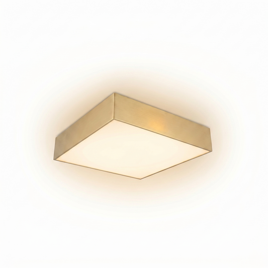 Square minimalist white ceiling light for living room – Model Noréalis - Lumière