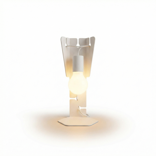 Lampe de bureau design blanc en acier – Modèle Arkanis - Lumière