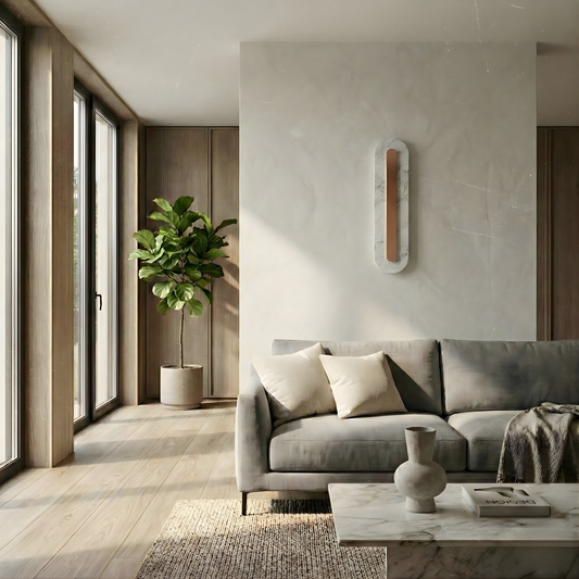 Copper and marble wall light for bedroom – Marmoréa