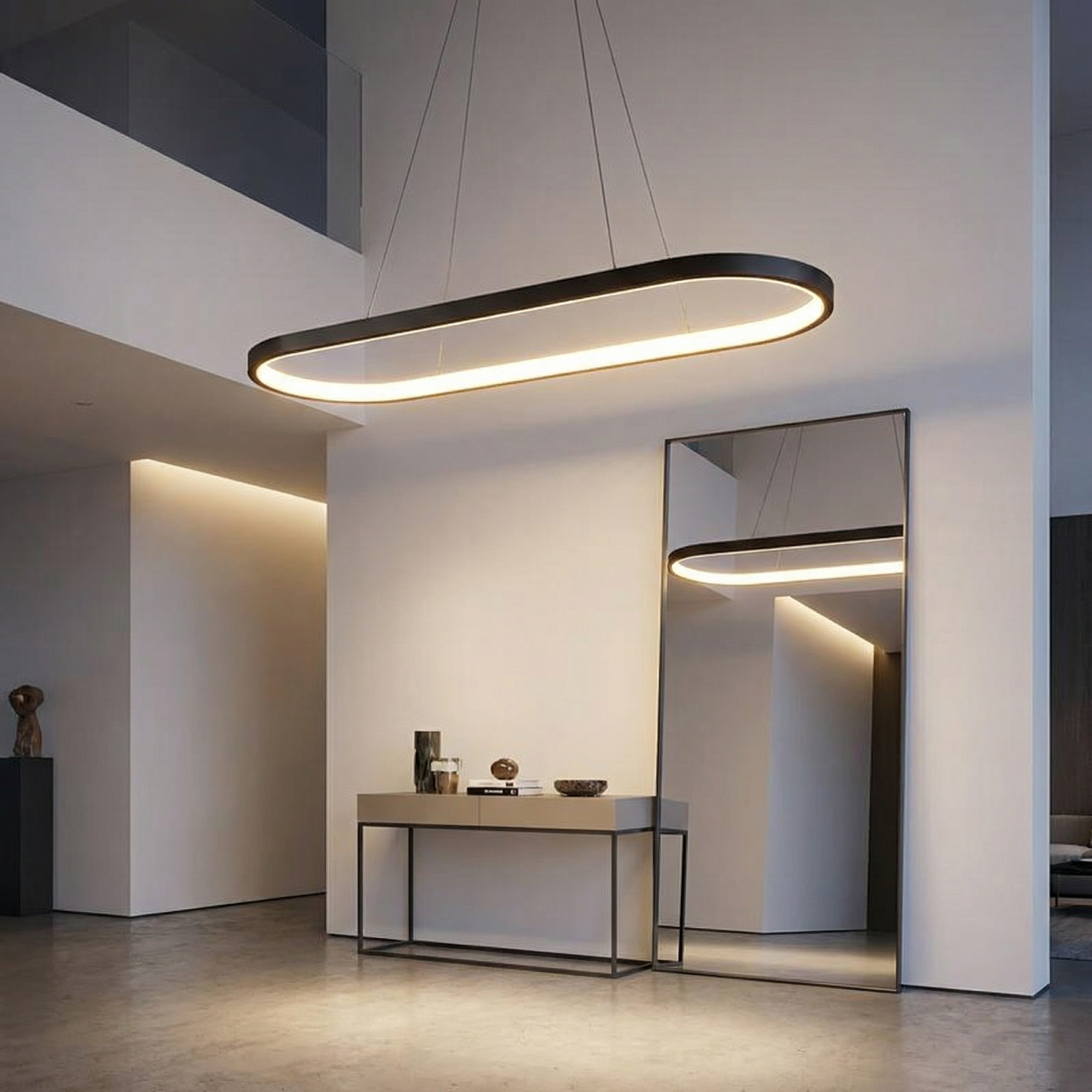 مصباح معلّق LED بيضاوي Ondéa تصميم معاصر إضاءة موحدة - المنظر 5