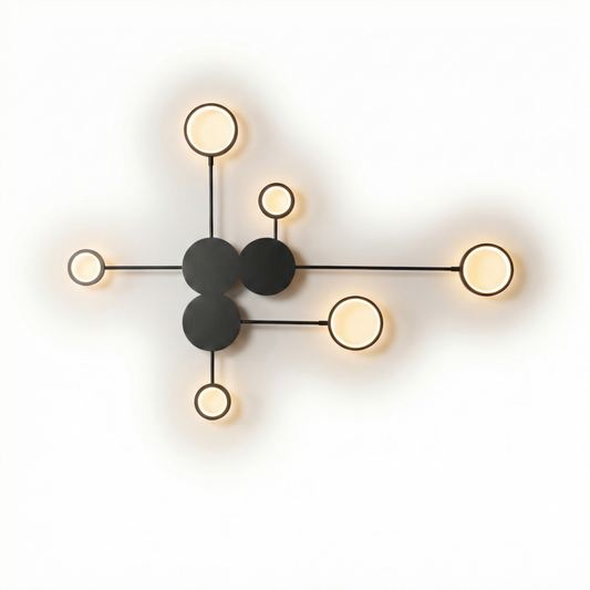 Applique murale moderne en fer noir pour salon – Noctario - Lumière