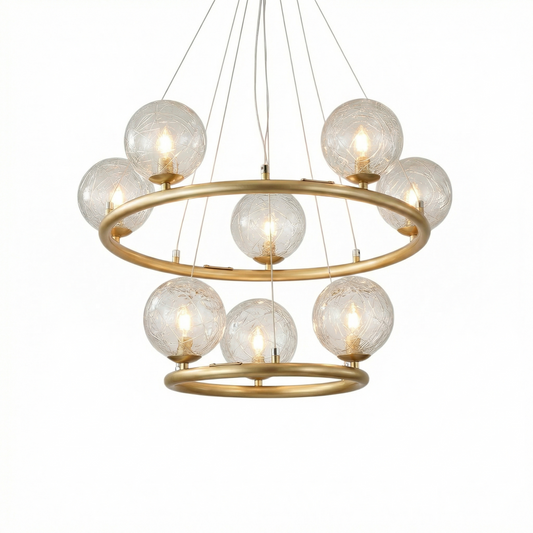 Lustre Lumineuse Élégante en Métal et Verre Haute Qualité – Luzia - Lumière