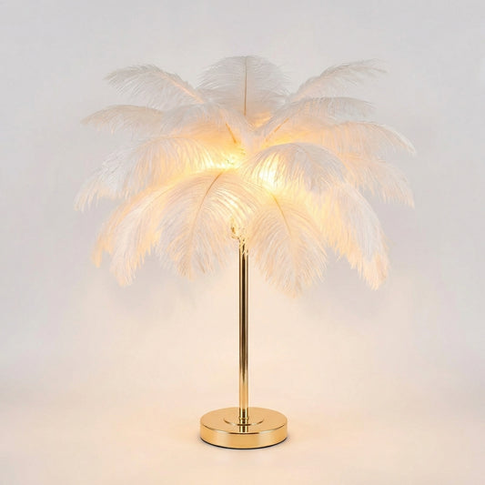 フェザー装飾 充電式デコレーションテーブルランプ – Spolverino - Lumière