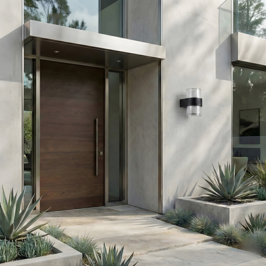 מנורת קיר חיצונית מאלומיניום שחור – Myrthol