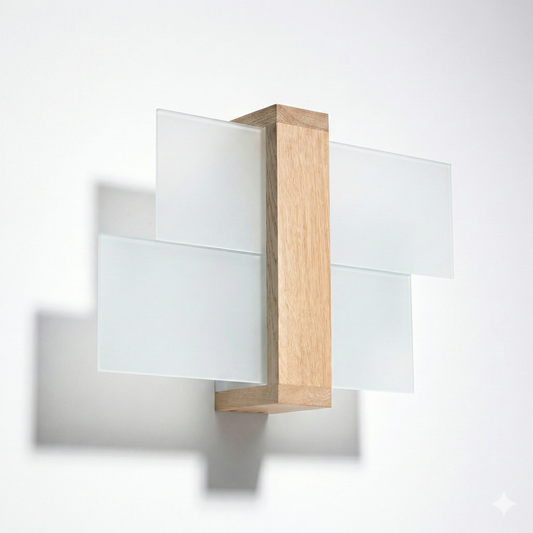 北欧風のナチュラルウッド壁付け照明 – モデル Norveas