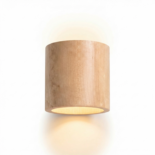 Arandela madeira natural design escandinavo – modelo Norealis - Lumière