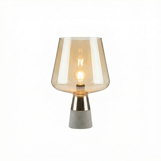 Lampe Chevet Verre Pierre Design Industriel – Lumora - Lumière